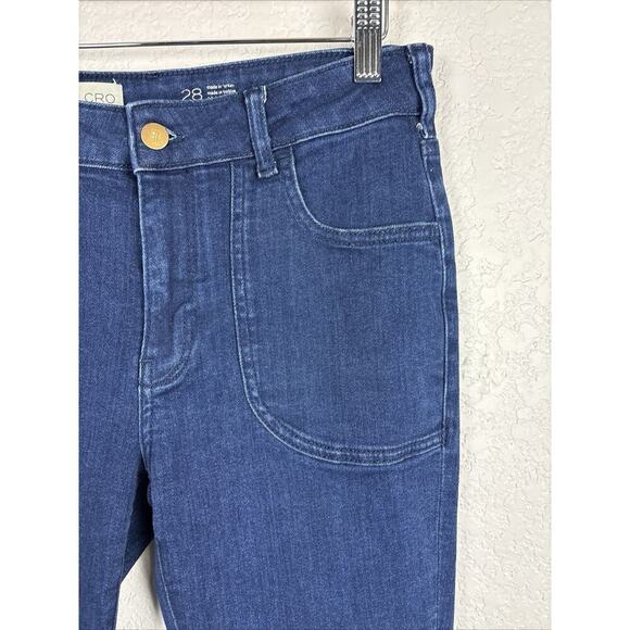 Pilcro Women’s Jeans Size 28 Dark Wash Flare Leg Boho Closet Staple - Picture 2 of 7